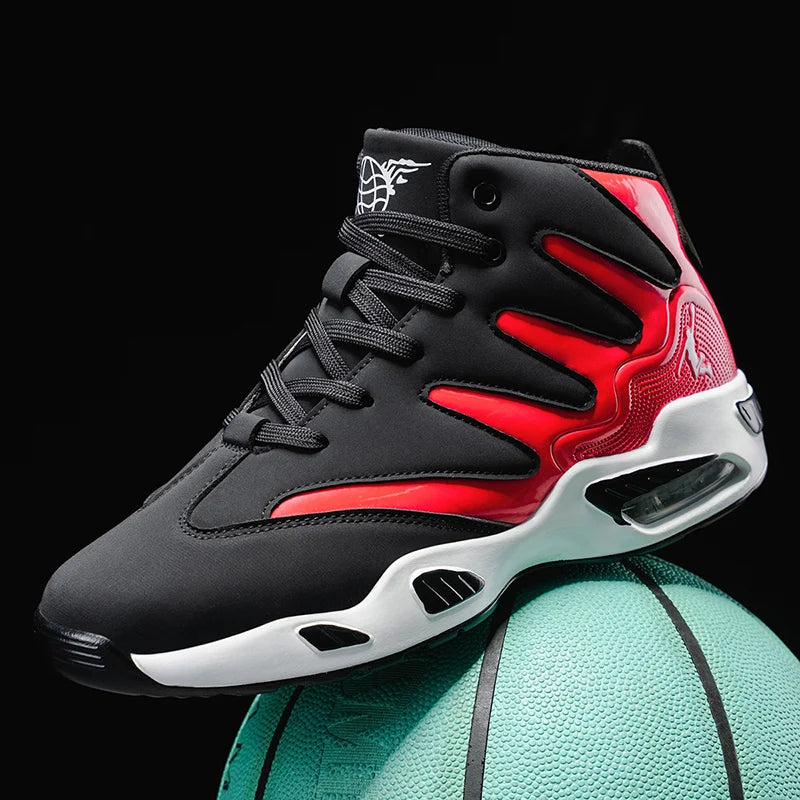Chaussures de basket-ball montantes pour hommes, robustes et stables, baskets d'entraînement à lacets, unisexe, adaptées à la course, au sport, au basketball et à la marche. Cadeau idéal pour les hommes, léger, confort