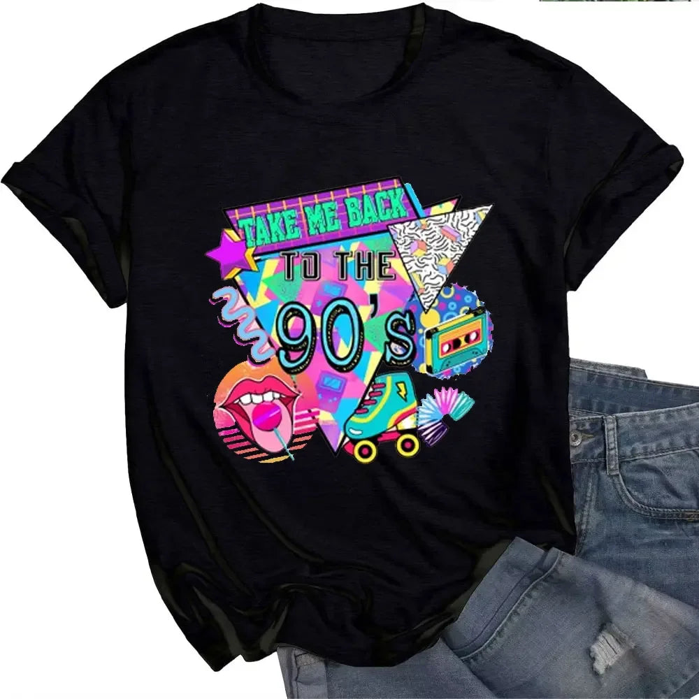 T-shirt pour femmes, I Love 90s, vêtements pour hommes, t-shirts graphiques musicaux, vêtements pour hommes, cadeau d'anniversaire, cadeaux amusants, t-shirts vintage
