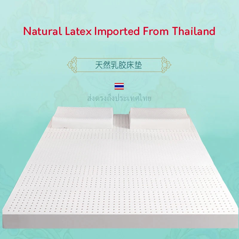 Matelas en latex liquide naturel à 100% de Thaïlande, 10 cm, coussin en caoutchouc pour protéger la colonne vertébrale, simple, double, tatami pour la maison