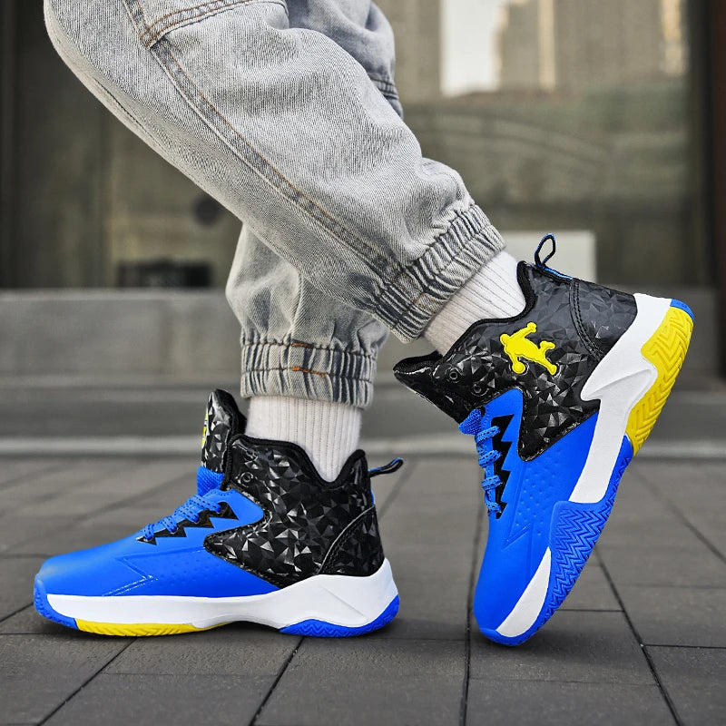 Chaussures de basket-ball classiques pour enfants, baskets antidérapantes d'extérieur pour garçons et filles, baskets décontractées à plateforme, chaussures de sport pour enfants