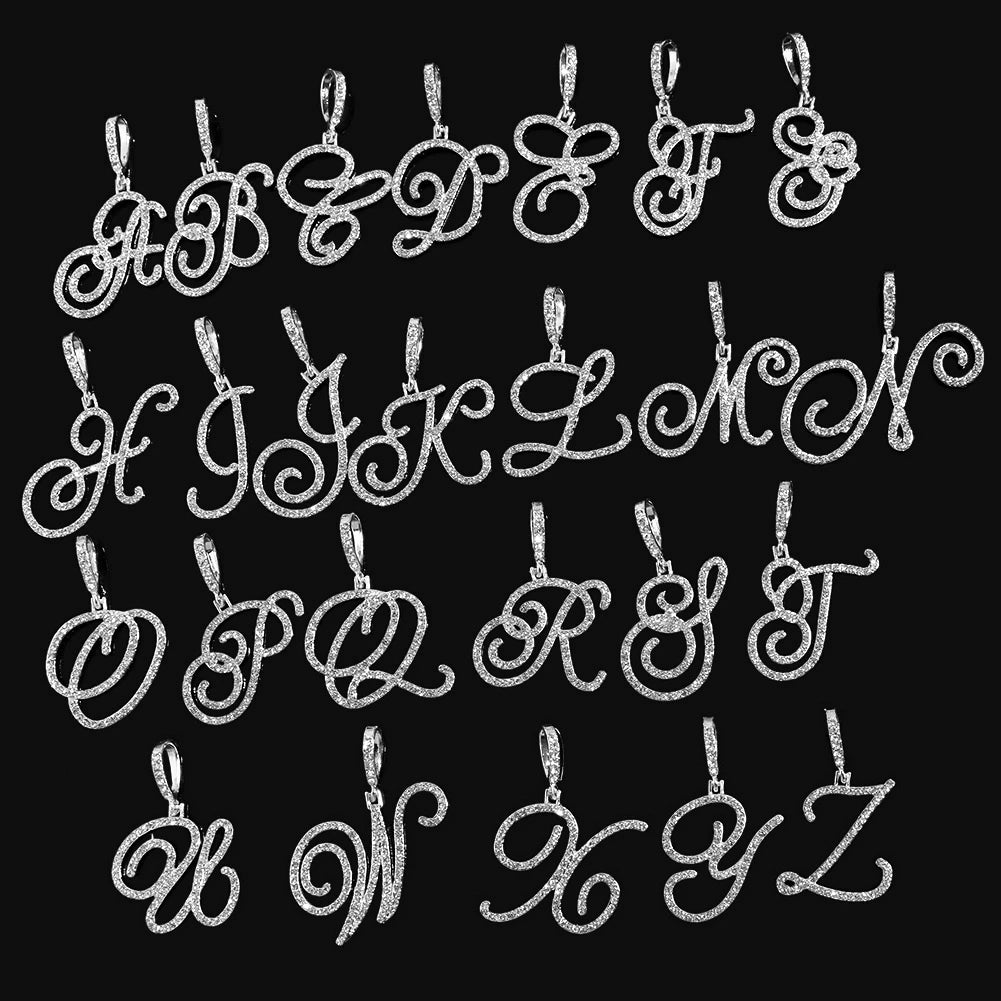 Flatfoosie nouveau A-Z Cursive lettre initiale nom pendentif collier pour femmes Simple corde chaîne lettre collier mode bijoux cadeau