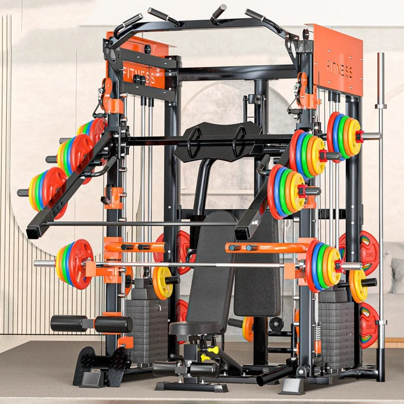 Machine Smith multifonctionnelle pour entraînement complet, grand équipement de fitness, cadre de poussée pour squats profonds, personnalisable