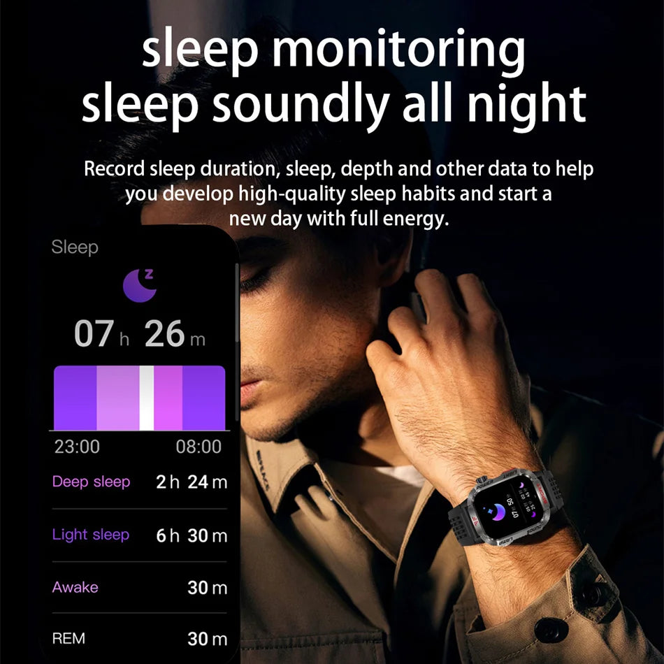 Nouveau militaire GPS montre intelligente hommes lampe de poche boussole étanche 600mAh batterie en plein air Sport Tracker Bluetooth appel Smartwatch