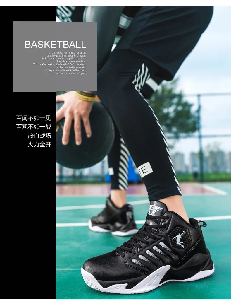 Baskets en cuir de marque pour hommes, chaussures de Basket-ball confortables, légères et antidérapantes, panier d'entraînement, bottes de basket-ball imperméables