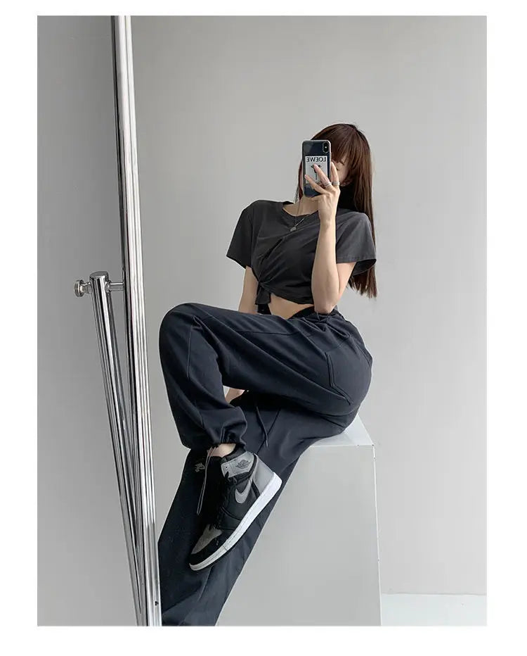Nouveau Jogging pantalons de survêtement femmes Joggers pantalons de sport mode femme coréen survêtement Pantalon femme