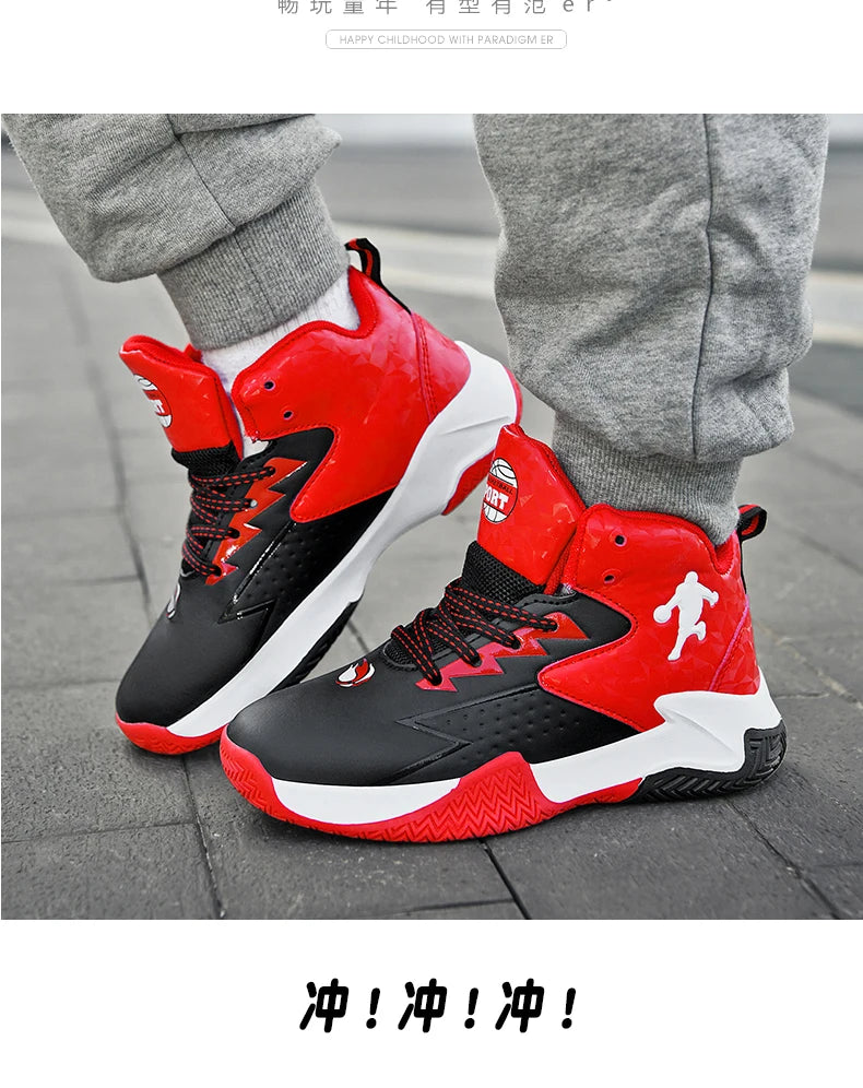 Chaussures de basket-ball classiques pour enfants, baskets antidérapantes d'extérieur pour garçons et filles, baskets décontractées à plateforme, chaussures de sport pour enfants