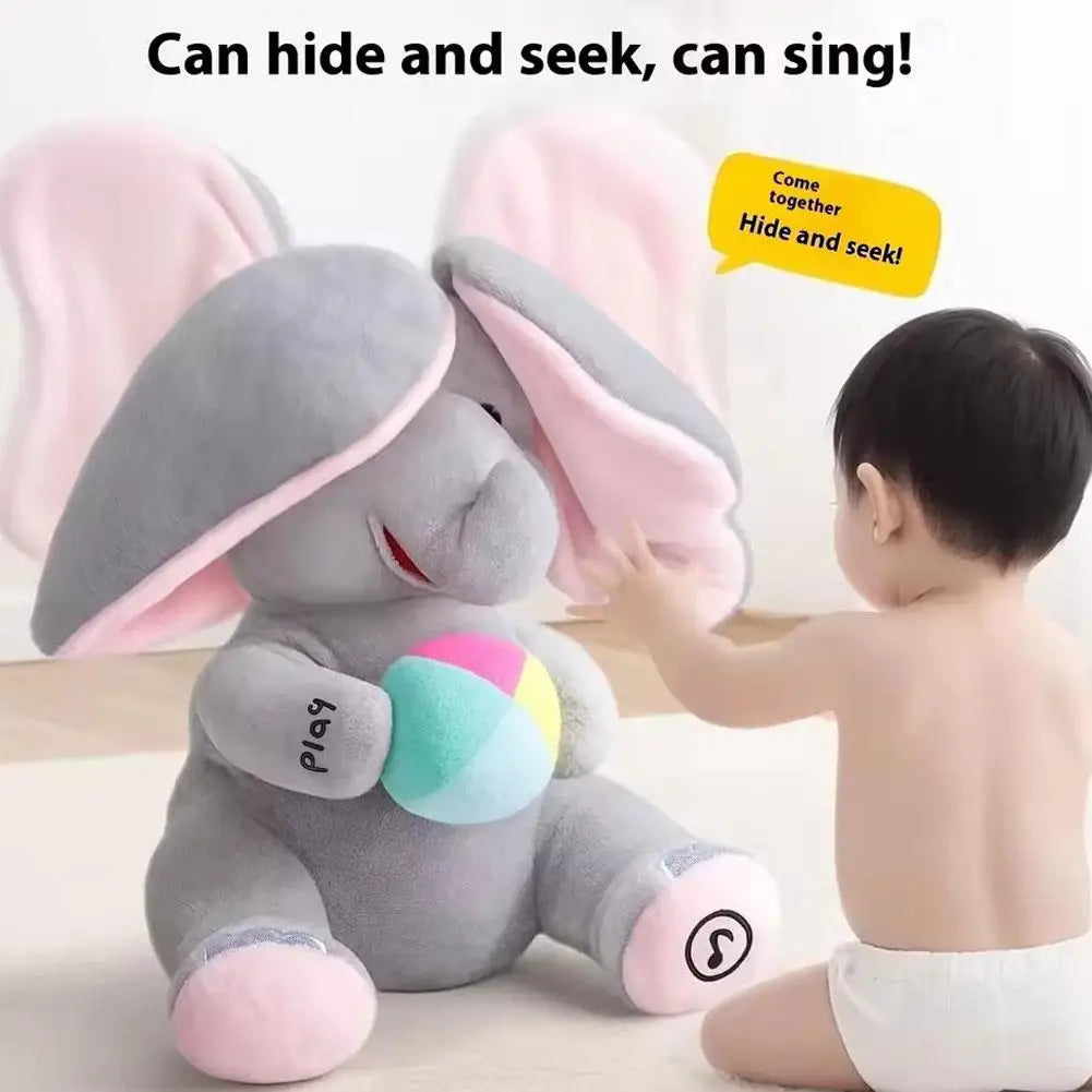 Jouet en peluche éléphant cache-cache pour bébé, jouet Musical interactif chantant pour enfants apaisants, jouets d'entraînement tête haute, cadeau de noël