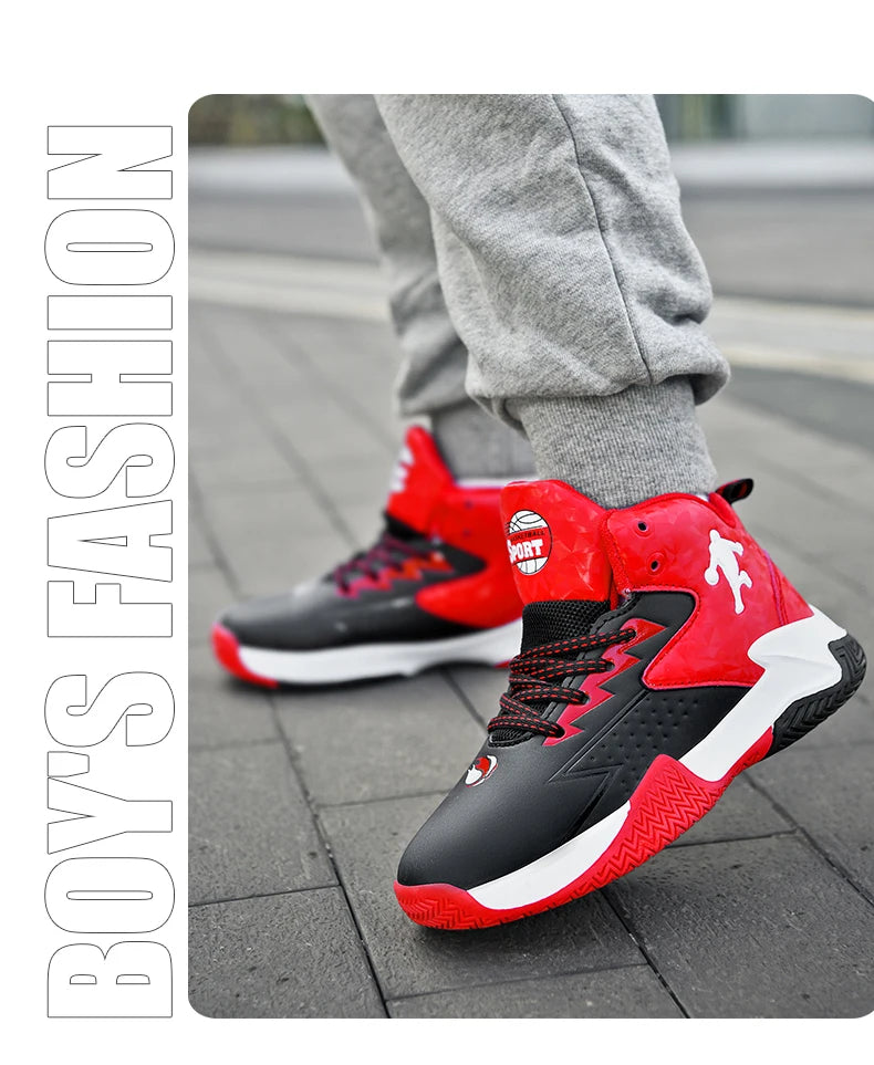 Chaussures de basket-ball classiques pour enfants, baskets antidérapantes d'extérieur pour garçons et filles, baskets décontractées à plateforme, chaussures de sport pour enfants