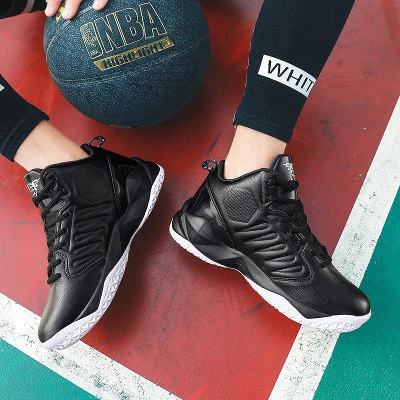 Baskets en cuir de marque pour hommes, chaussures de Basket-ball confortables, légères et antidérapantes, panier d'entraînement, bottes de basket-ball imperméables