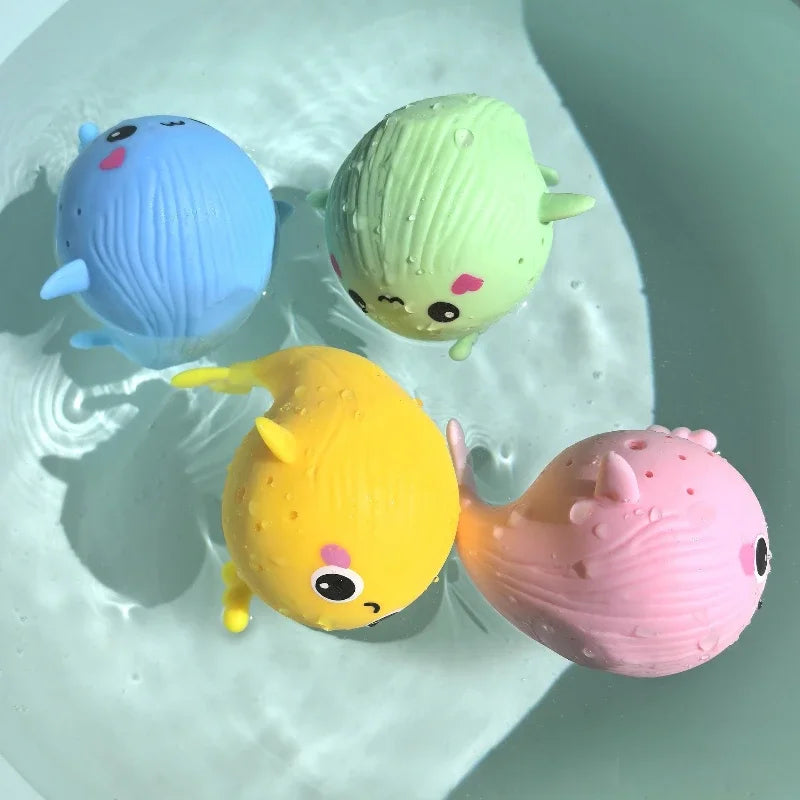 Jouets de bain pour bébé, éponge absorbant l'eau, baleine à presser, anti-Stress, jeu de natation d'été, jouet aquatique pour enfants, Squishy Kid