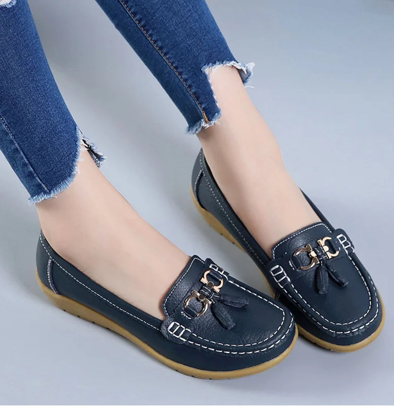Femme chaussures talons bas chaussures décontractées femmes mocassins sans lacet chaussures plates Mocassins Femmes chaussures confortables femmes chaussures plates blanc