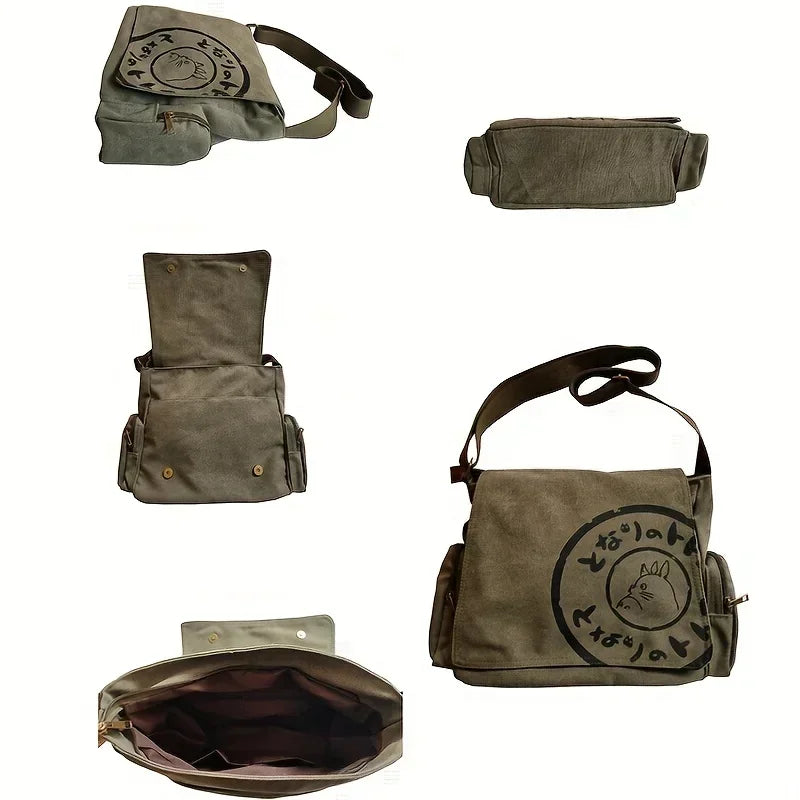 Sac À Bandoulière En Toile Pour Femmes, Sac À Bandoulière De Grande Capacité, Fourre-tout Messager De Dessin Animé, Sacs