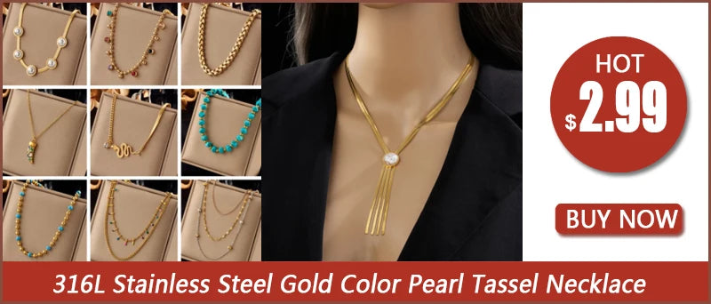 DIEYURO 316L acier inoxydable géométrique trapézoïdal perle huître pendentif collier pour les femmes nouveau OT boucle chaînes bijoux cadeaux