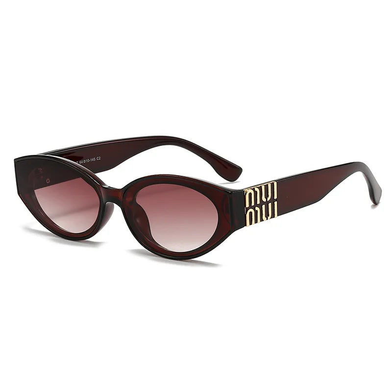 Lunettes de soleil Glamour de luxe pour femmes et hommes, ovales, minimalistes, marque de mode, unisexe, nuances élégantes, UV400