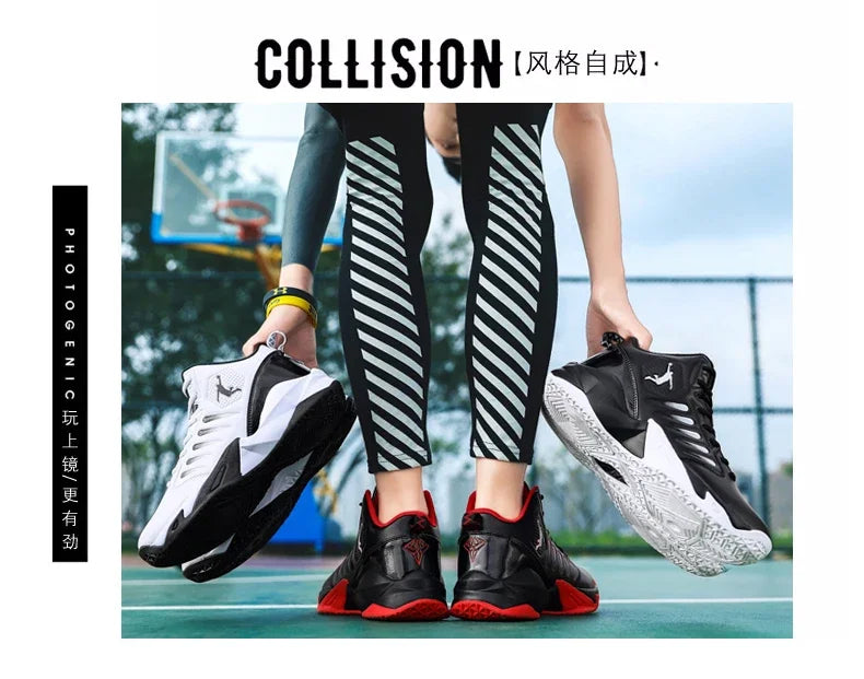 Baskets en cuir de marque pour hommes, chaussures de Basket-ball confortables, légères et antidérapantes, panier d'entraînement, bottes de basket-ball imperméables