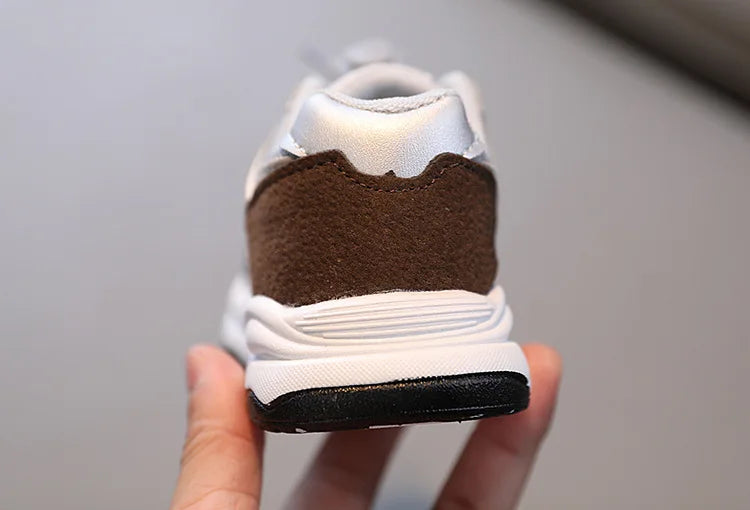Baskets coordonnantes en cuir non ald pour enfants, chaussures de course, baskets, garçons, filles, enfants, nouveau panier