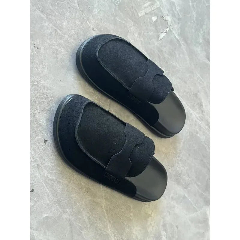 Sandales classiques en daim pour femmes, chaussures d'extérieur antidérapantes et tendance, avec soutien de la voûte plantaire