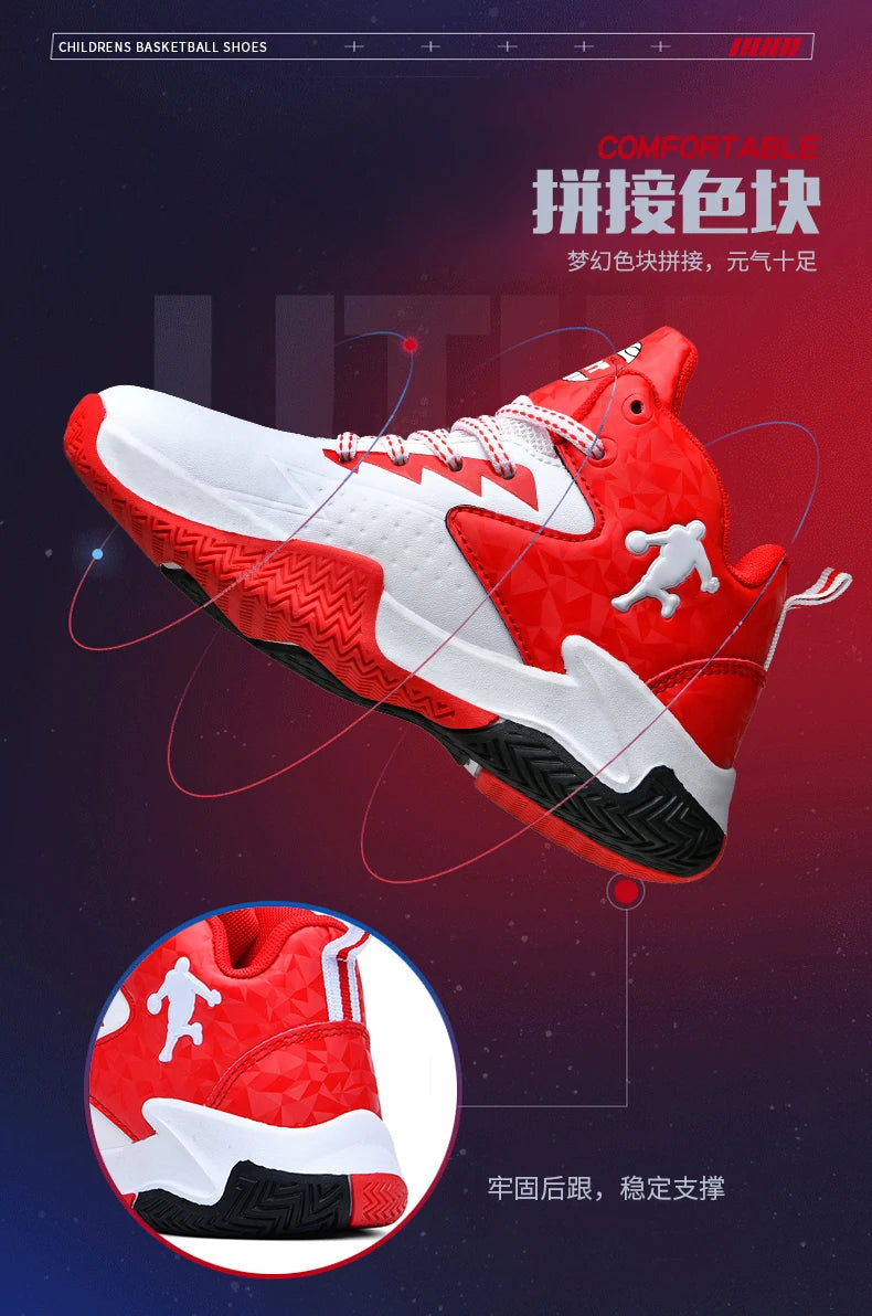 Chaussures de basket-ball classiques pour enfants, baskets antidérapantes d'extérieur pour garçons et filles, baskets décontractées à plateforme, chaussures de sport pour enfants
