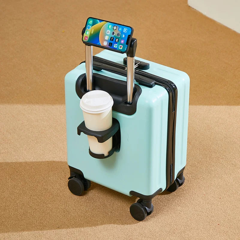 Valises De Voyage aériennes sur roulettes avec porte-gobelet, valise à main pour boîte De Voyage en vol, chariot à bagages, petite Valise De Voyage