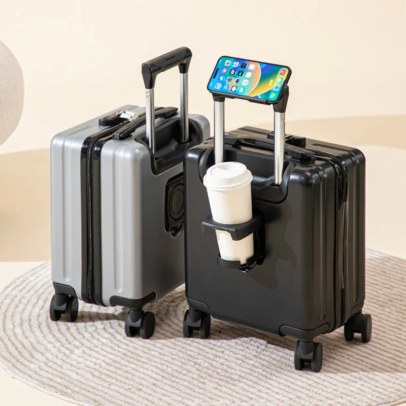 Valises De Voyage aériennes sur roulettes avec porte-gobelet, valise à main pour boîte De Voyage en vol, chariot à bagages, petite Valise De Voyage