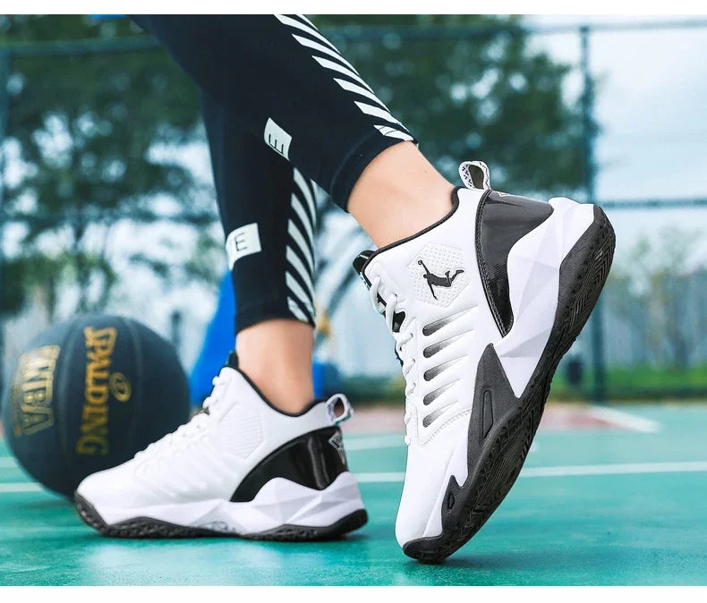Baskets en cuir de marque pour hommes, chaussures de Basket-ball confortables, légères et antidérapantes, panier d'entraînement, bottes de basket-ball imperméables