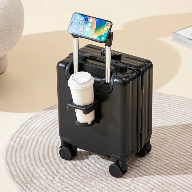 Valises De Voyage aériennes sur roulettes avec porte-gobelet, valise à main pour boîte De Voyage en vol, chariot à bagages, petite Valise De Voyage