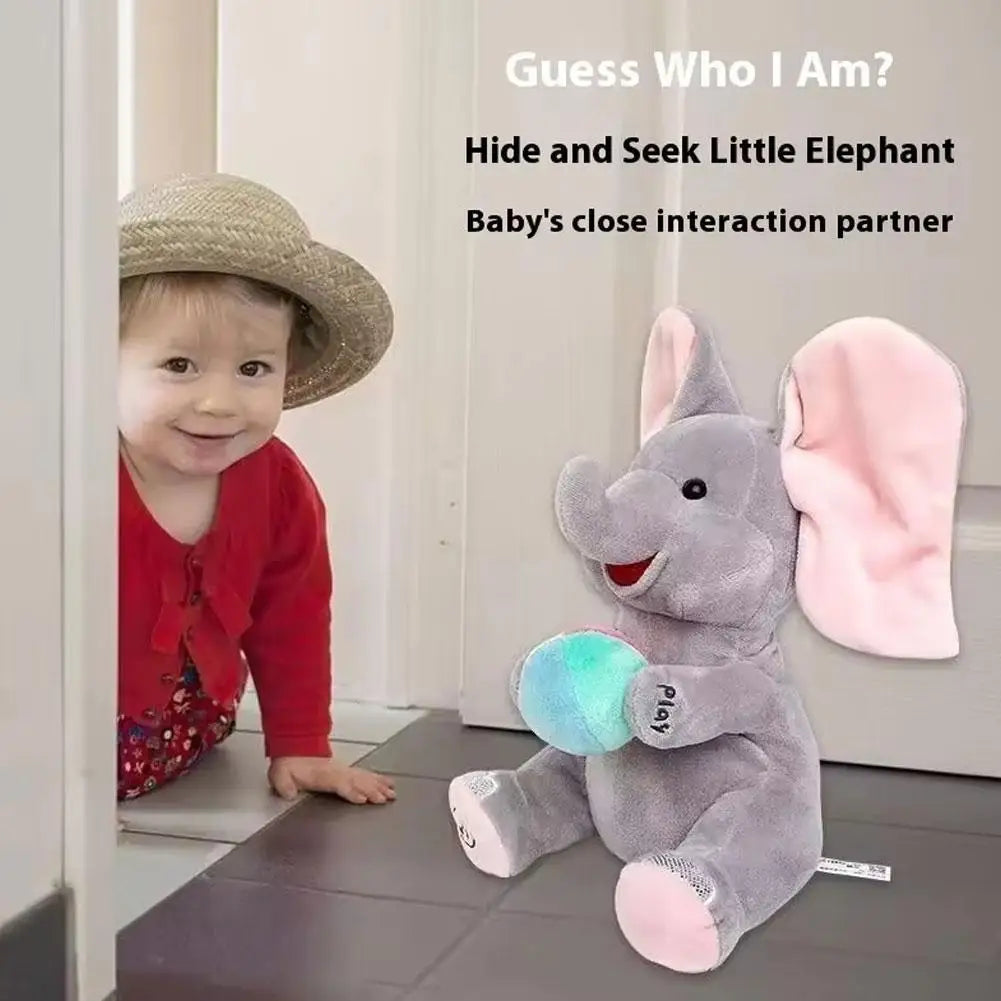 Jouet en peluche éléphant cache-cache pour bébé, jouet Musical interactif chantant pour enfants apaisants, jouets d'entraînement tête haute, cadeau de noël