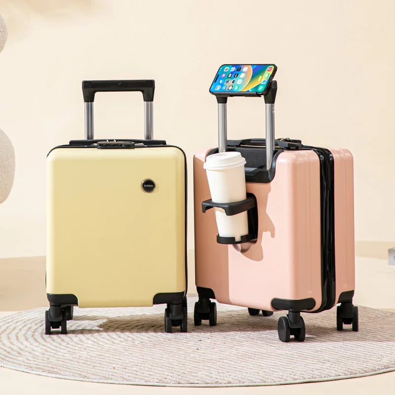 Valises De Voyage aériennes sur roulettes avec porte-gobelet, valise à main pour boîte De Voyage en vol, chariot à bagages, petite Valise De Voyage