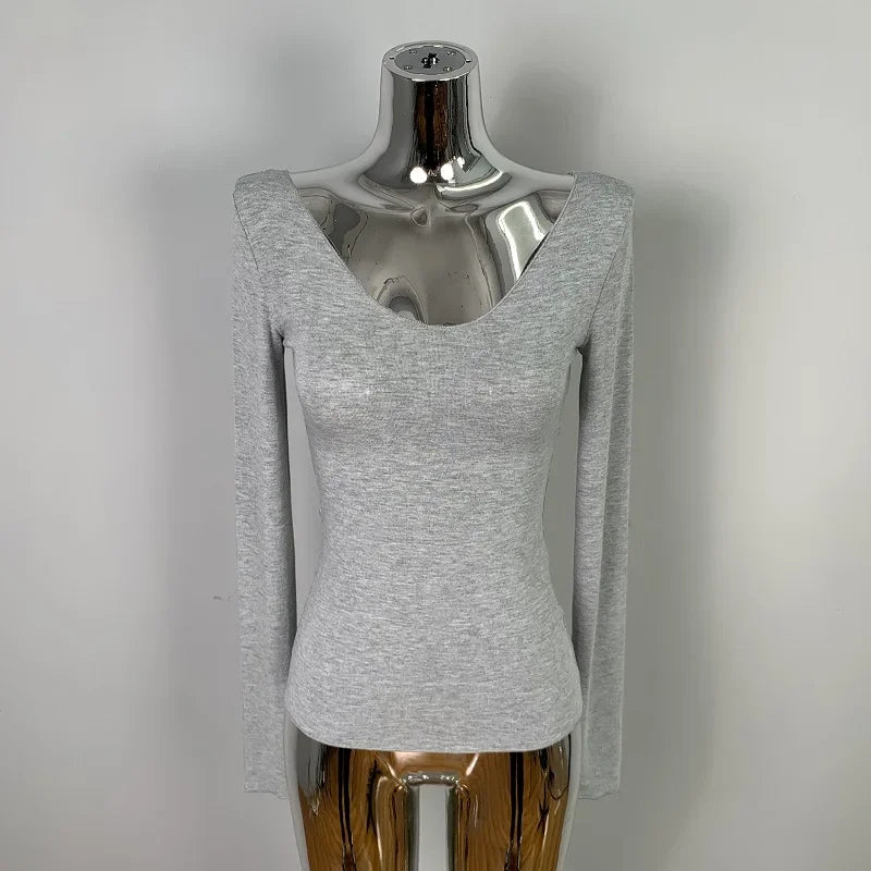 Femmes T-Shirt 2026 été basique t-shirt style décontracté col rond Femme vêtements Sexy poitrine basse voir à travers doux mince hauts T-Shirt Femme