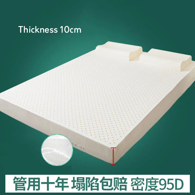 Matelas en latex liquide naturel à 100% de Thaïlande, 10 cm, coussin en caoutchouc pour protéger la colonne vertébrale, simple, double, tatami pour la maison