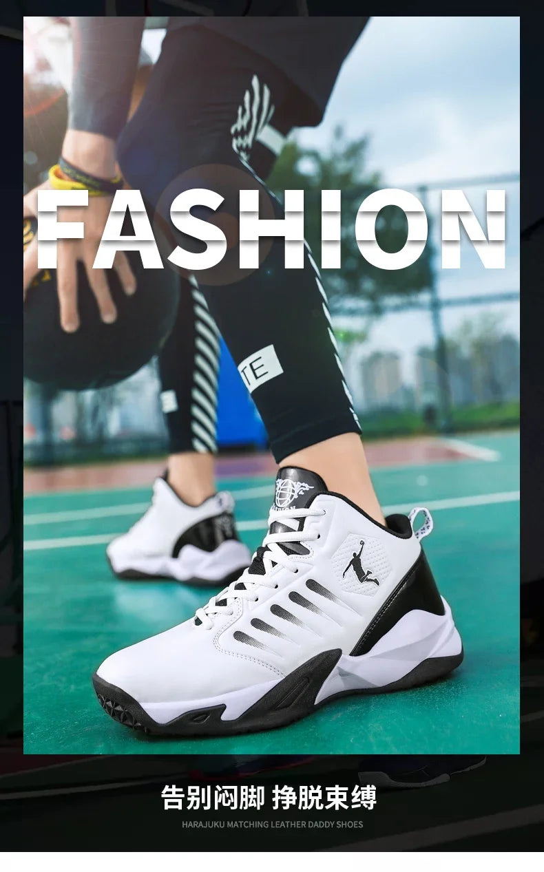 Baskets en cuir de marque pour hommes, chaussures de Basket-ball confortables, légères et antidérapantes, panier d'entraînement, bottes de basket-ball imperméables