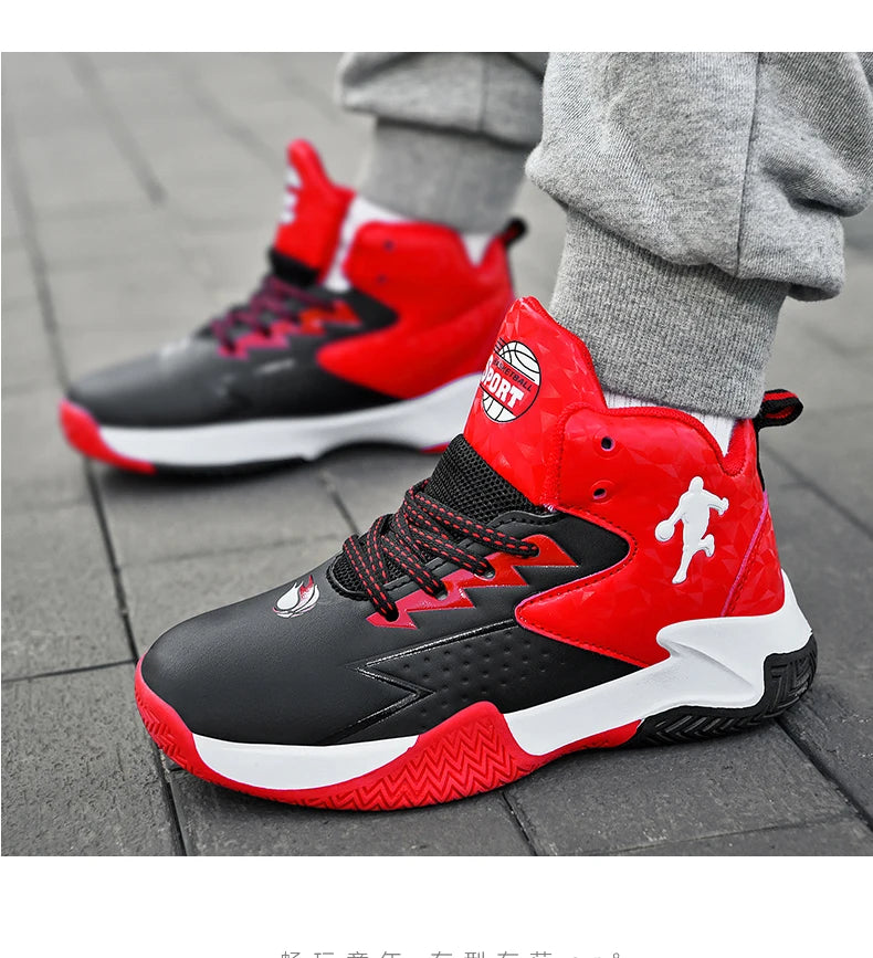 Chaussures de basket-ball classiques pour enfants, baskets antidérapantes d'extérieur pour garçons et filles, baskets décontractées à plateforme, chaussures de sport pour enfants