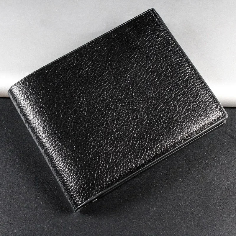 Portefeuille Homme en cuir véritable hommes portefeuilles produit Premium véritable peau de vache portefeuilles pour Homme court noir Walet Portefeuille Homme