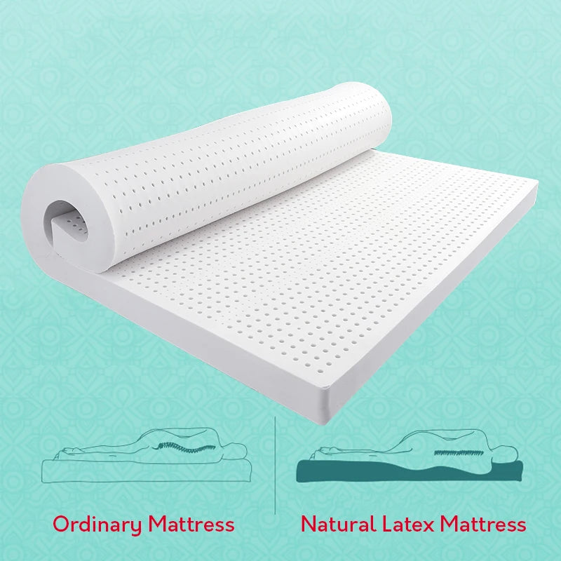 Matelas en latex liquide naturel à 100% de Thaïlande, 10 cm, coussin en caoutchouc pour protéger la colonne vertébrale, simple, double, tatami pour la maison