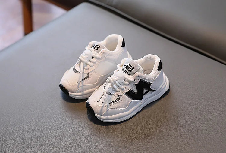 Baskets coordonnantes en cuir non ald pour enfants, chaussures de course, baskets, garçons, filles, enfants, nouveau panier