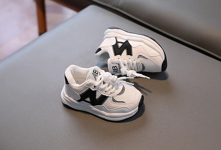 Baskets coordonnantes en cuir non ald pour enfants, chaussures de course, baskets, garçons, filles, enfants, nouveau panier