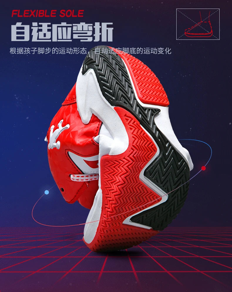Chaussures de basket-ball classiques pour enfants, baskets antidérapantes d'extérieur pour garçons et filles, baskets décontractées à plateforme, chaussures de sport pour enfants