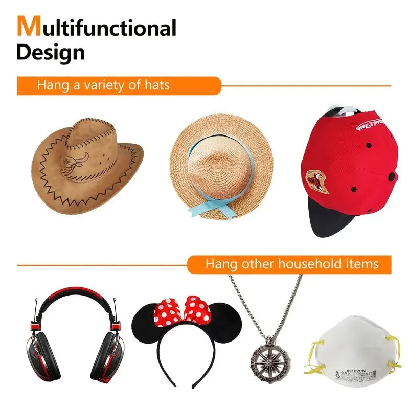 Crochet de chapeau de baseball sans lueur, chapeau de conception minimaliste, rangement de collier d'écouteur simple, noir, T1, nouveau, 5 pièces, 10 pièces