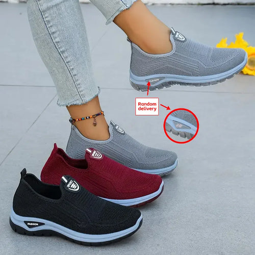 Chaussures décontractées respirantes et tendance pour femme 2026 – Baskets basses en maille aérée à talon plat et semelle souple, confortables pour maman