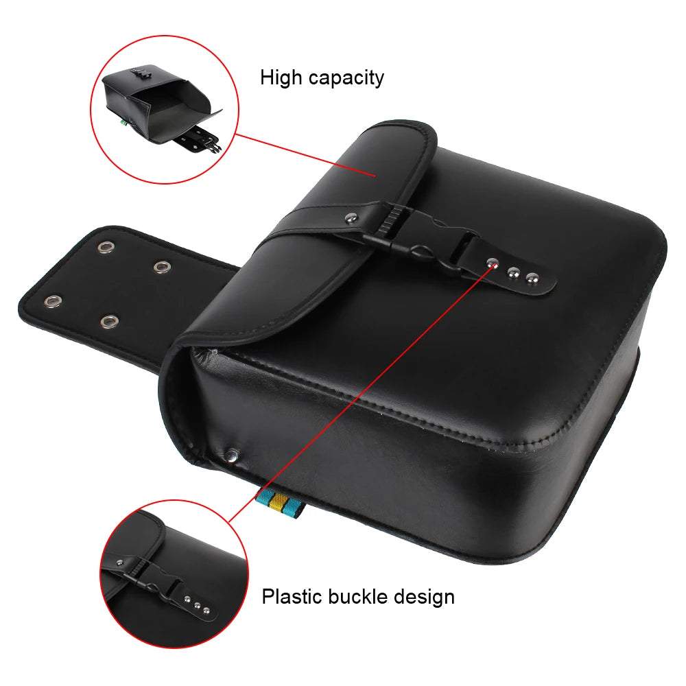 Sac à outils de rangement pour moto, valise à bagages arrière pour moteur, bagage latéral, sac de selle, sac de réservoir de voyage pour moto, cuir PU