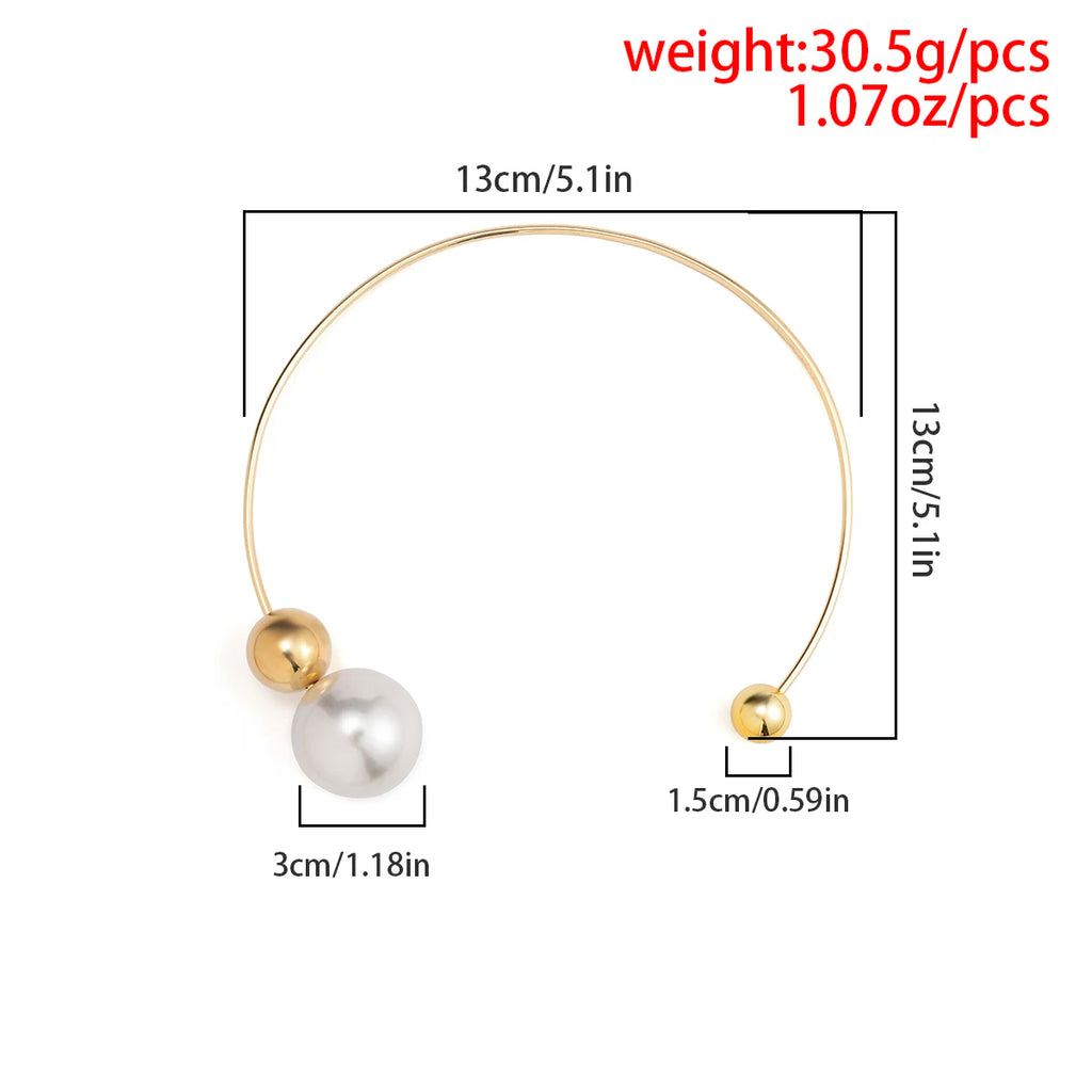 Collier ras du cou gothique élégant pour femmes, grande perle d'imitation blanche, pendentif boule, chaîne de clavicule, bijoux de mariage, nouveauté 2022