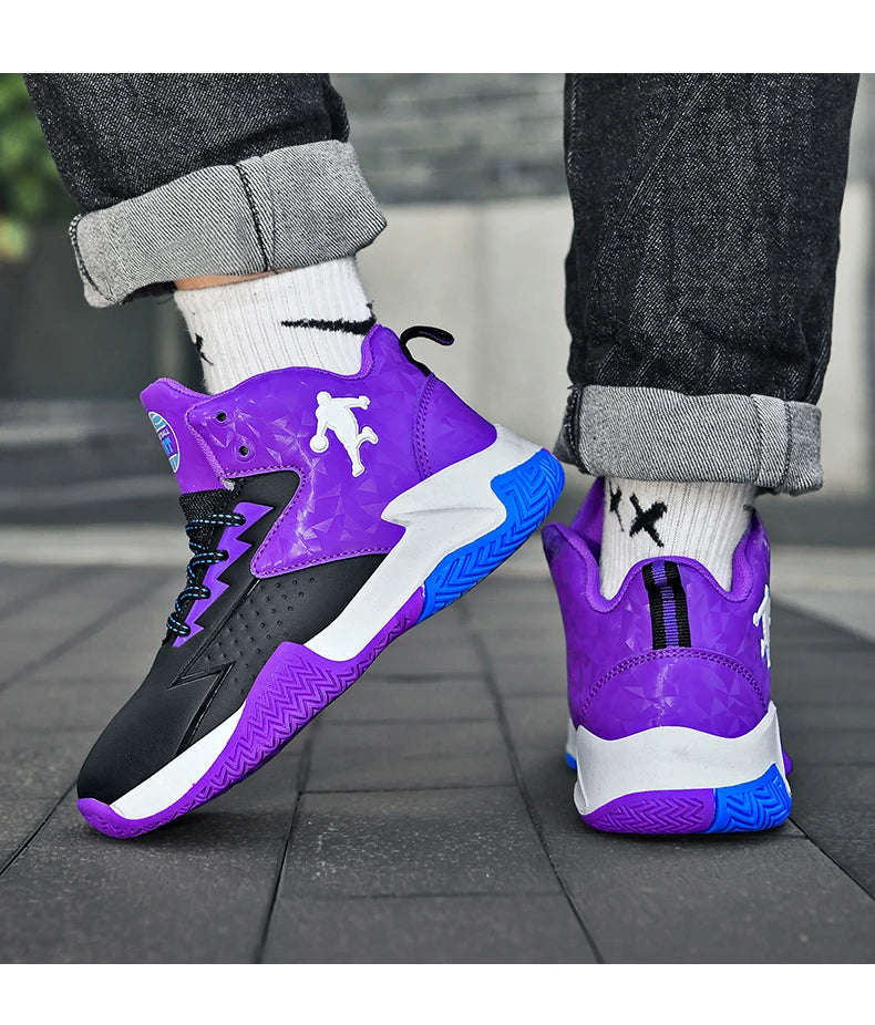 Chaussures de basket-ball classiques pour enfants, baskets antidérapantes d'extérieur pour garçons et filles, baskets décontractées à plateforme, chaussures de sport pour enfants