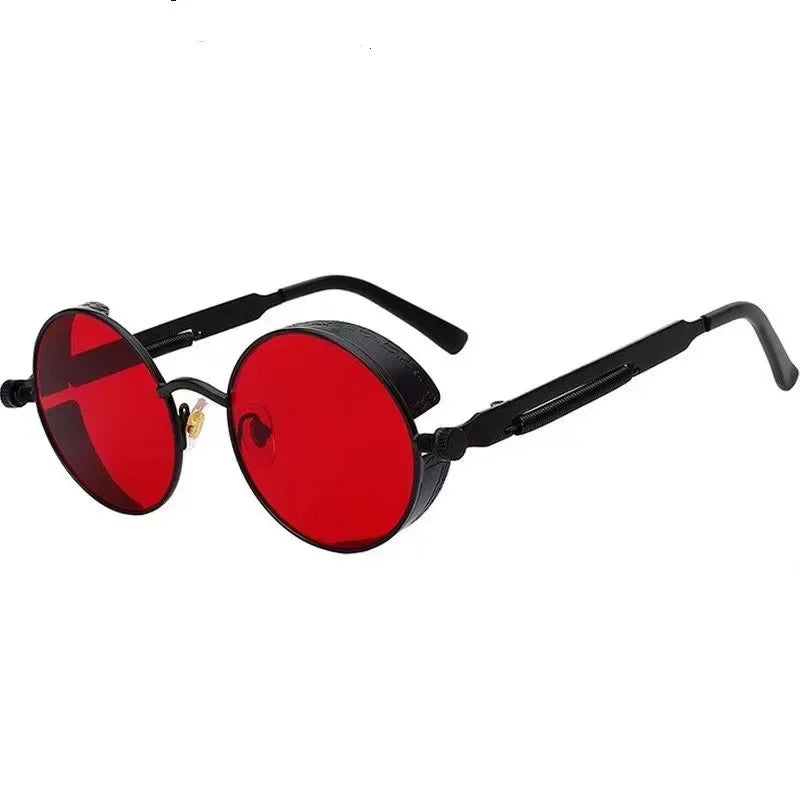 Lunettes de soleil rondes steampunk classiques pour hommes et femmes, lunettes de soleil gothiques rétro pour hommes, mode punk, fête, conduite
