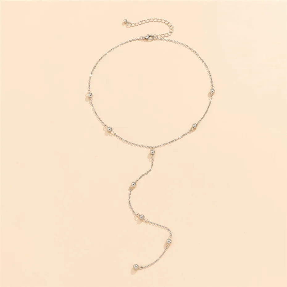 Ingemark minimalisme 2022 Long gland collier pour femmes filles Vintage poitrine mince chaîne boule pendentif femme cou bijoux cadeau nouveau