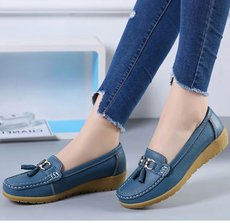 Femme chaussures talons bas chaussures décontractées femmes mocassins sans lacet chaussures plates Mocassins Femmes chaussures confortables femmes chaussures plates blanc
