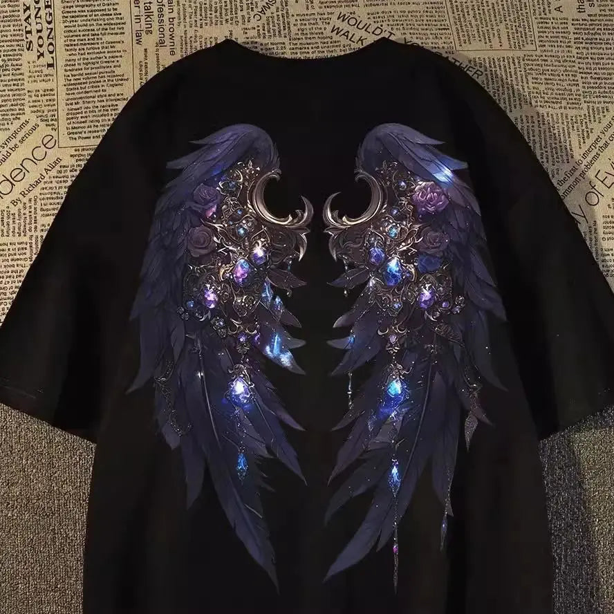 T-shirt à manches courtes pour femmes, pulls esthétiques élégants, t-shirt coréen, graphique en coton, vêtements d'été, mode décontractée