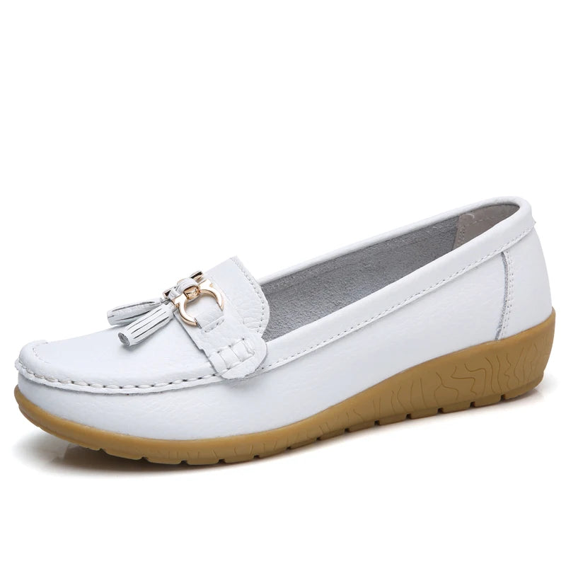 Femme chaussures talons bas chaussures décontractées femmes mocassins sans lacet chaussures plates Mocassins Femmes chaussures confortables femmes chaussures plates blanc