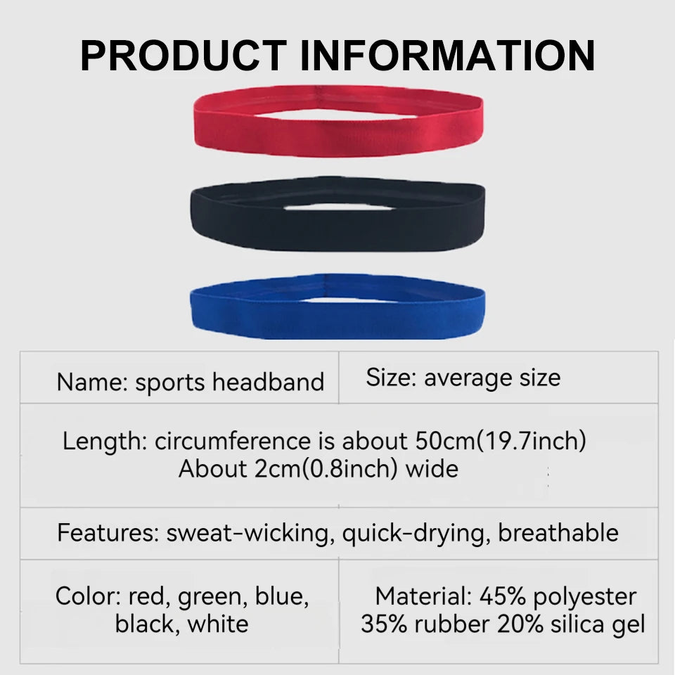 GOBYGO – ceinture anti-transpirante de Sport extensible, bandeau antidérapant en Silicone, Fitness en plein air, course à pied, Yoga, basket-ball, absorbant la sueur