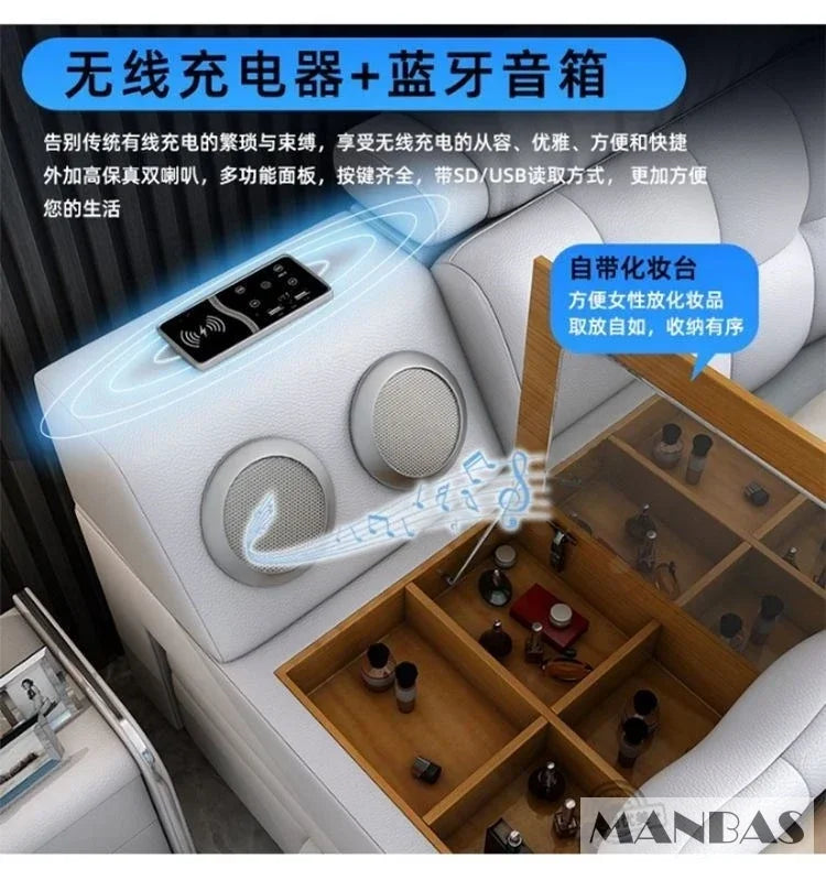 Lit Linlamlim Tech Smart en cuir véritable |   Lits ultimes multifonctionnels |   Lit Tatami de massage avec projecteur |   Cama rembourrée
