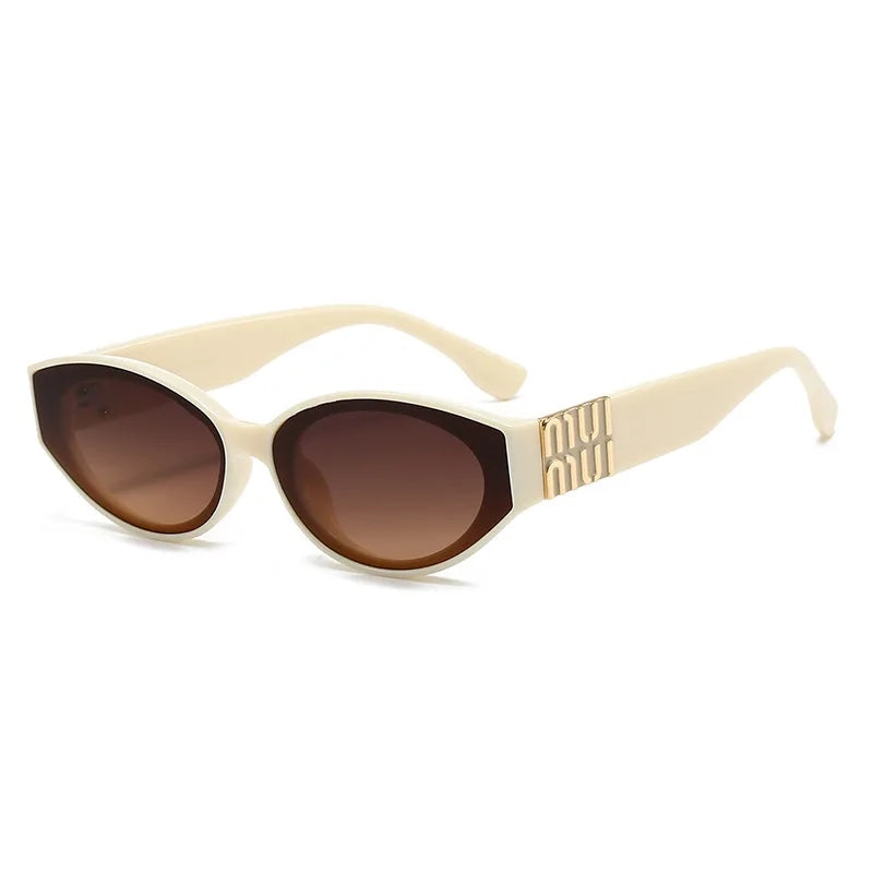 Lunettes de soleil Glamour de luxe pour femmes et hommes, ovales, minimalistes, marque de mode, unisexe, nuances élégantes, UV400